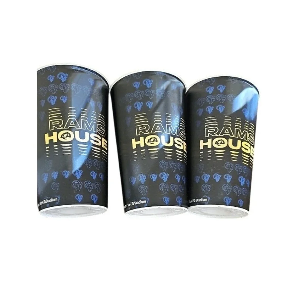 Set of 3 Los Angeles Rams SoFi Stadium Pepsi Holographic Souvenir Cups 6.5